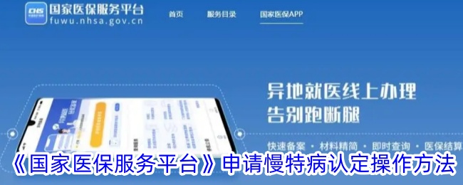 《国家医保服务平台》申请慢特病认定操作方法