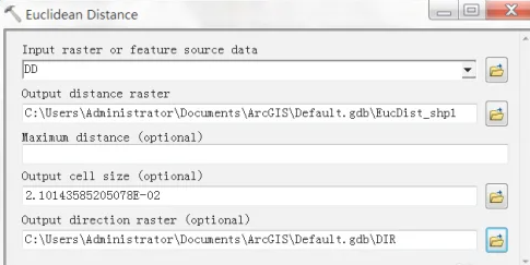 arcgis欧式距离使用教程